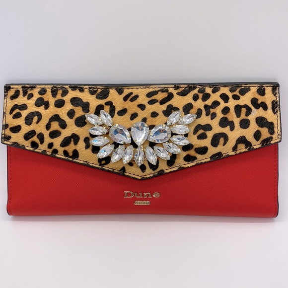 Dune London Red Leopard Print Wallet on a chain Crossbody - Picture 2 of 12